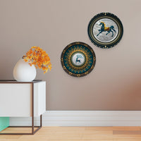 Golden Abstract Animals Luxurious Art Wall Hanging Plates of Two Pieces