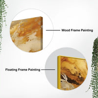 Golden Abstract Fluid Art Canvas Wall Painting for Home & Office