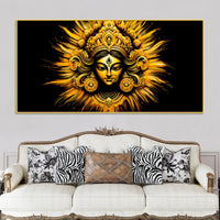 Golden Divine Goddess Durga Wall Painting