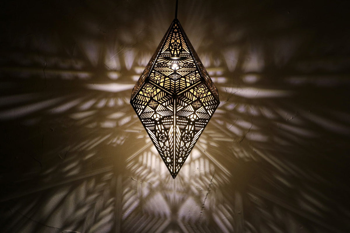 Golden Shadow Casting Hanging Lamp