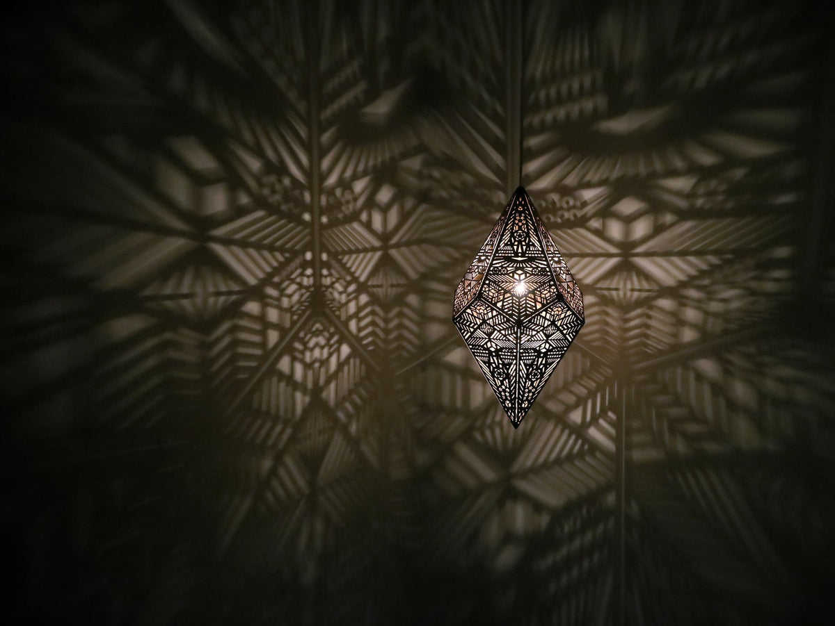 Golden Shadow Casting Hanging Lamp