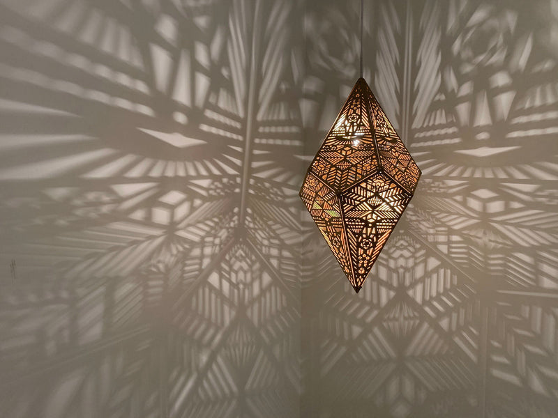 Golden Shadow Casting Hanging Lamp