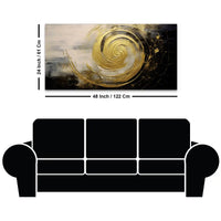 Golden Spiral Abstract Canvas Painting for Modern Home Décor