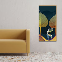 Golden Textured Leaves Canvas Wall Painting