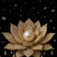 Golden Tree of Life, Divine Lotus & Royal Peacock Floating Frame Crystal Wall Painting Set of 3