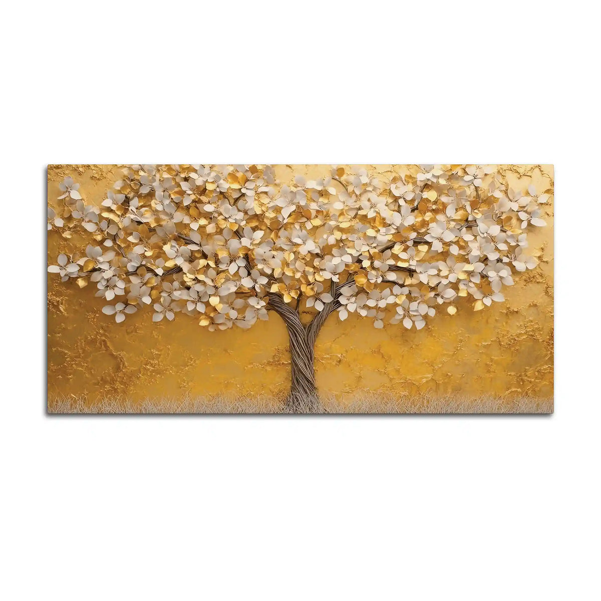 Golden Tree Wall Art Abstract Canvas Painting