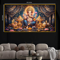Grand Ganpati Crystal Glass Wall Painting for Home Decor