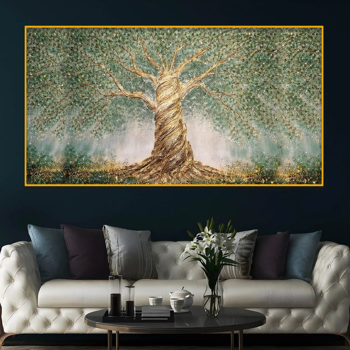 Grand Tree of Life Crystal Glass Wall Painting