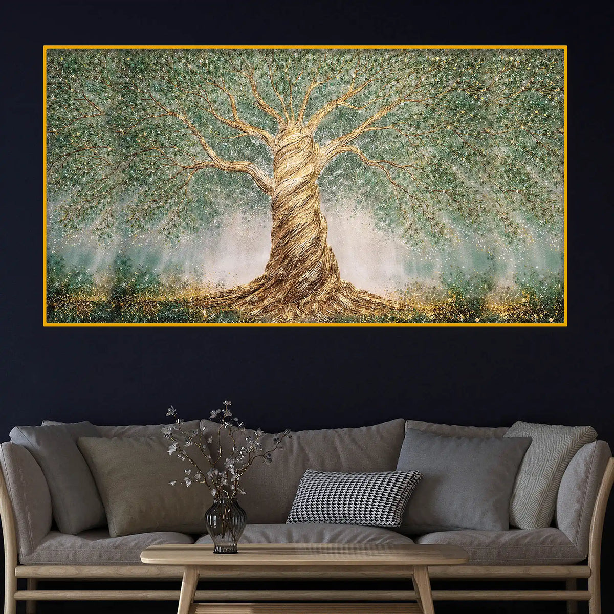 Grand Tree of Life Crystal Glass Wall Painting