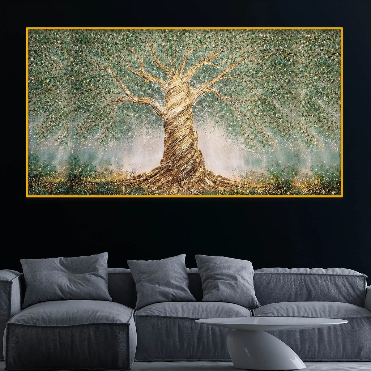 Grand Tree of Life Crystal Glass Wall Painting
