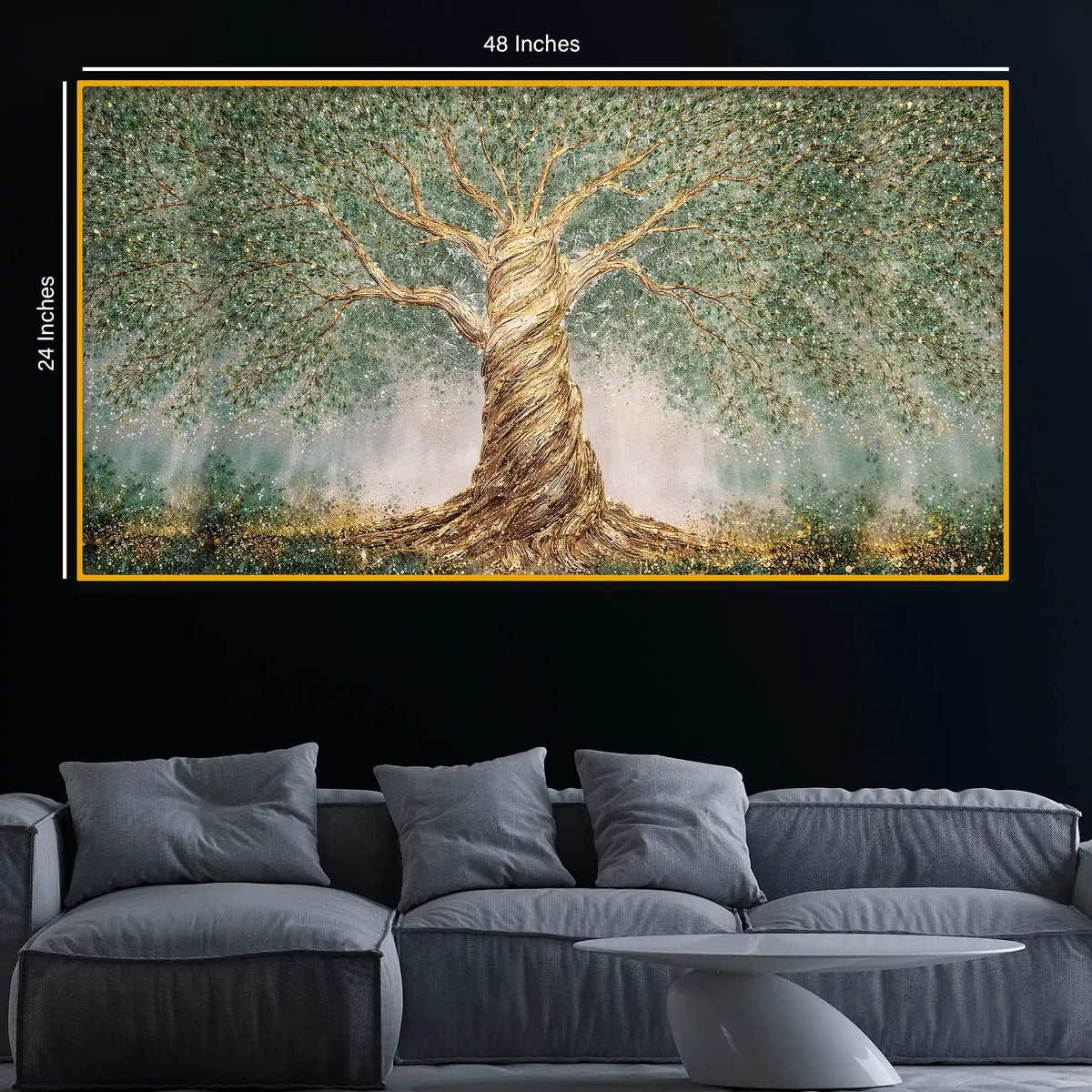 Grand Tree of Life Crystal Glass Wall Painting