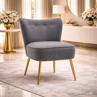 Grey Deep Cushioning Classic Velvet Accent Chair