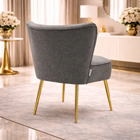 Grey Deep Cushioning Classic Velvet Accent Chair