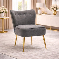 Grey Deep Cushioning Classic Velvet Accent Chair