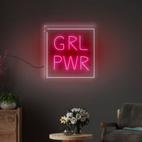 GRL Power Motivational Text Neon Sign LED Light