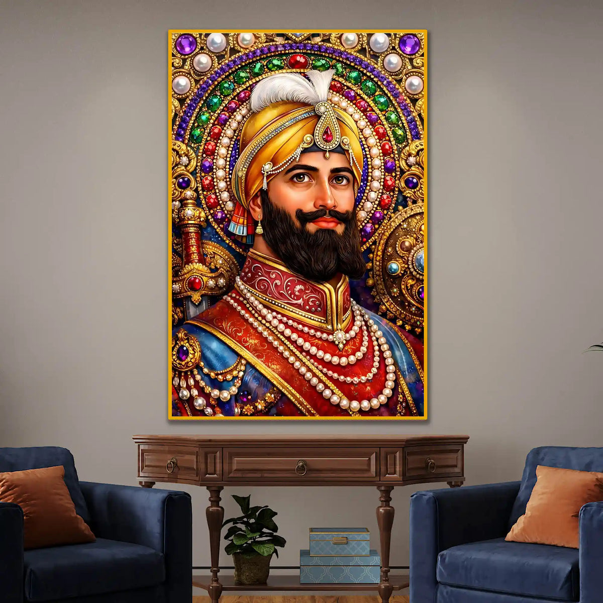 Guru Gobind Singh Ji Floating Frame Crystal Wall Painting