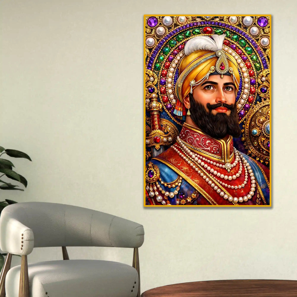 Guru Gobind Singh Ji Floating Frame Crystal Wall Painting