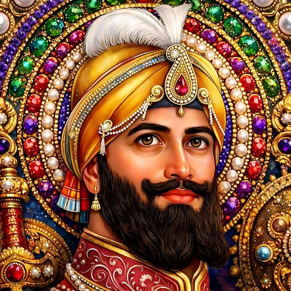 Guru Gobind Singh Ji Floating Frame Crystal Wall Painting