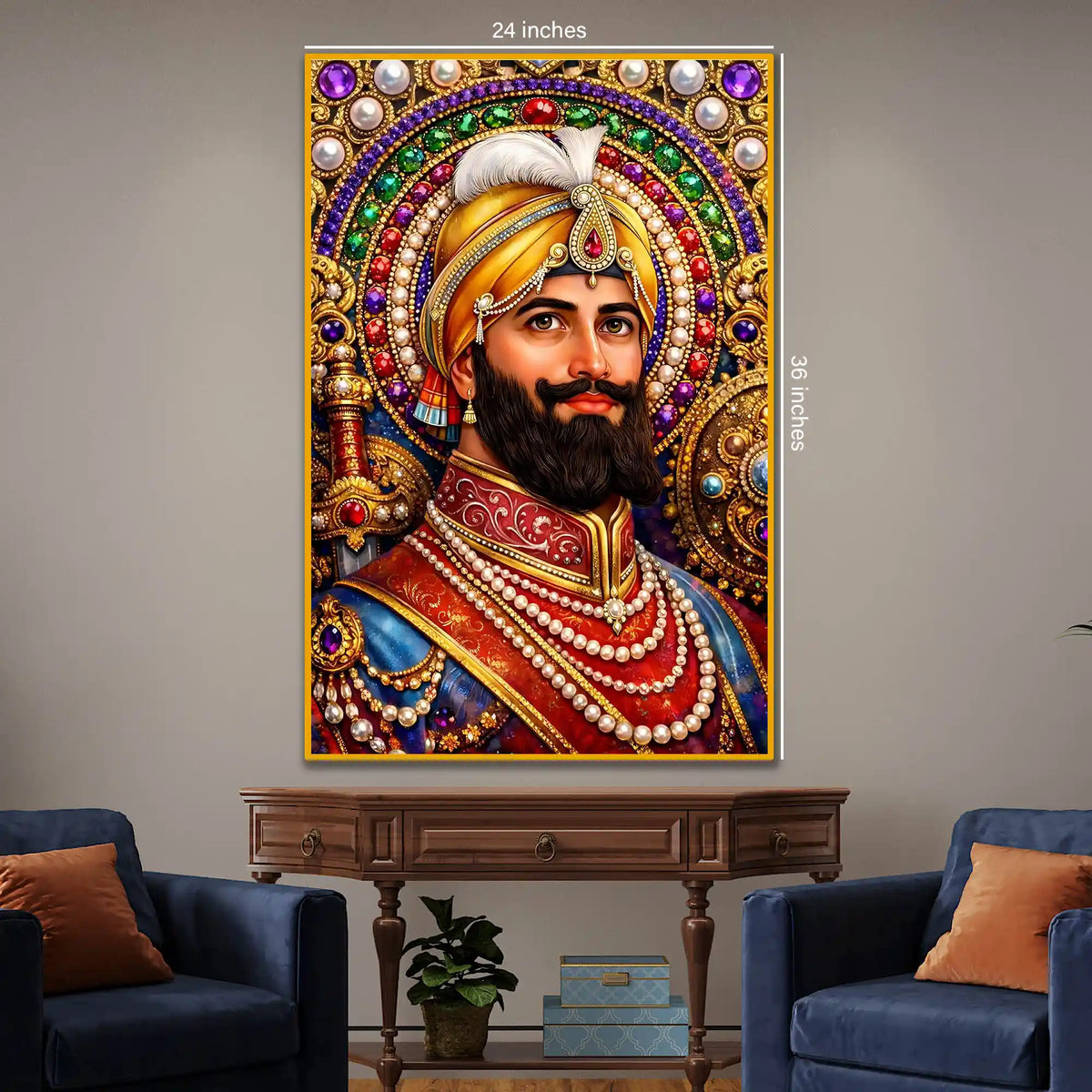 Guru Gobind Singh Ji Floating Frame Crystal Wall Painting