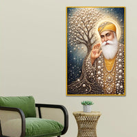 Guru Nanak Dev Ji Floating Frame Crystal Wall Painting