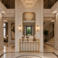 Hallway Rectangular White Marble Console Table