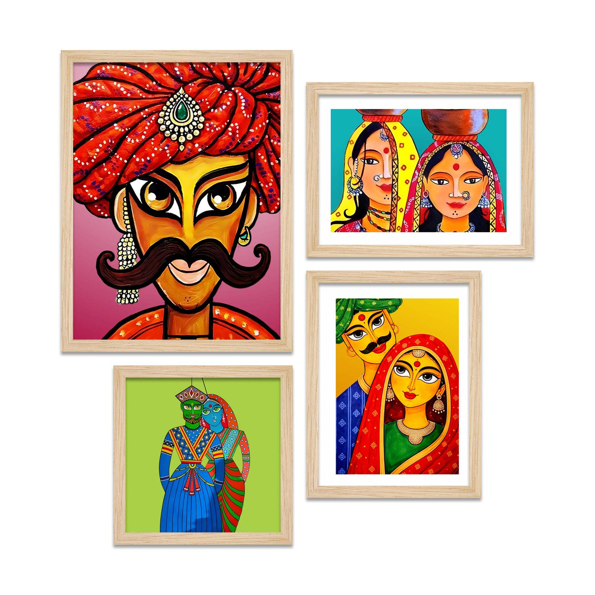 Handcrafted Look Rajasthani Wall Frame Set of Four