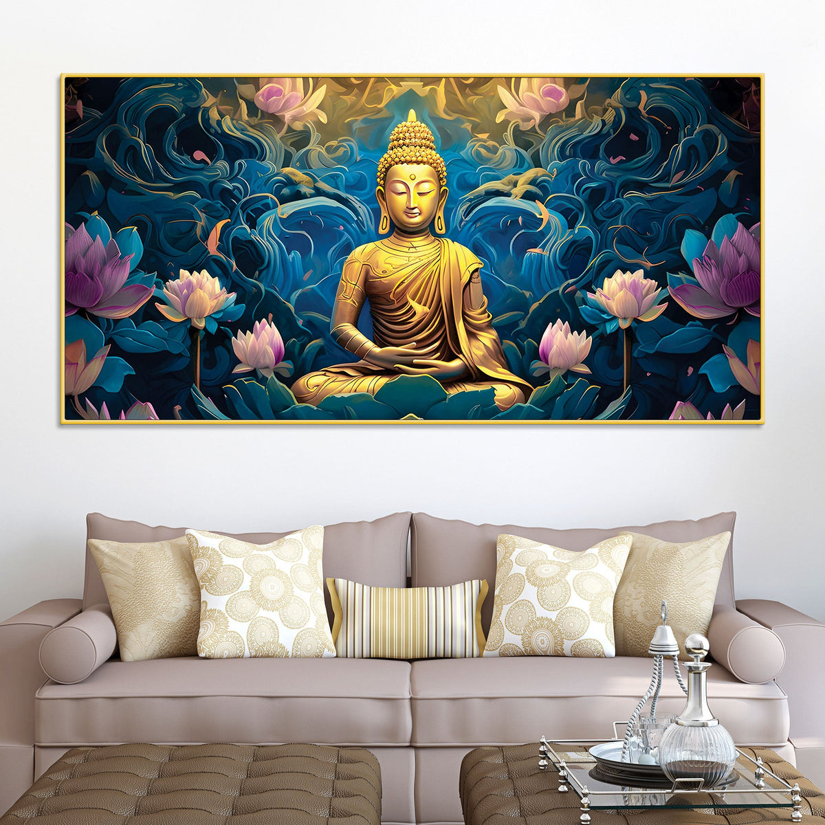 Handcrafted Style Buddha Painting for Artistic Interiors
