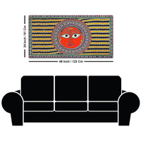 Handcrafted Style Indian Sun Face Canvas Wall Décor Painting