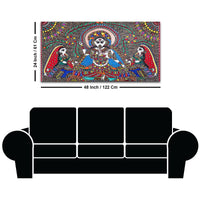 Handcrafted Style Madhubani Ganpati Canvas Wall Painting