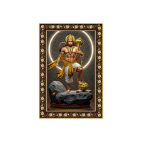 Hanuman Destroyer of illusions Floral Border Vertical Wall Painting