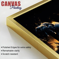 Herd of Elephants Running Through The Water Canvas Wall Painting