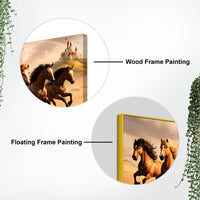 Herd of Seven Horses Running Premium Wall Painting