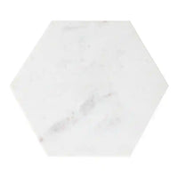 Hexagon Shape Marble Top Golden Stand Side Table