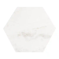 Hexagon Shape Marble Top Silver Stand Side Table
