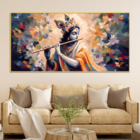 Hindu God Krishna Artistic Painting for Wall Decoration