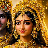 Hindu God Radha Krishna Crystal Glass Painting for Rich Luxury Décor