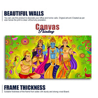 Hindu Gods Shree Ram Darbar Hanuman Premium Canvas Wall Painting