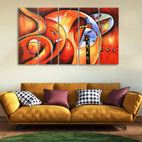 Hindu Lord Ganesha Wall Painting of 5 Pieces