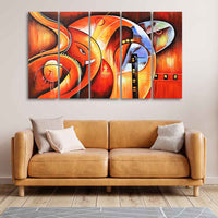 Hindu Lord Ganesha Wall Painting of 5 Pieces