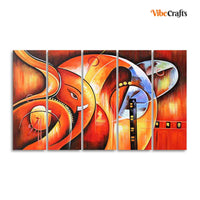 Hindu Lord Ganesha Wall Painting of 5 Pieces