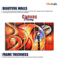 Hindu Lord Ganesha Wall Painting of 5 Pieces