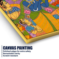 Hindu Lord Krishna Raas Scene Canvas Painting for Living Room Wall
