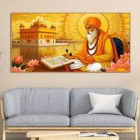 Holy Guru Nanak Dev Ji Canvas Wooden Wall Painting