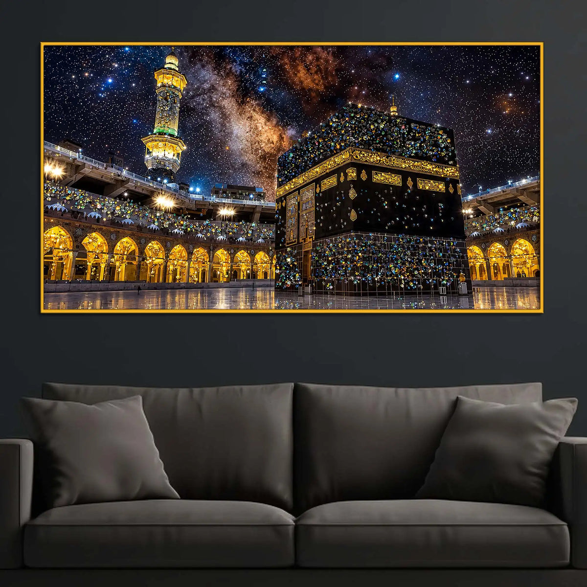 Holy Kaaba Floating Frame Crystal Wall Painting