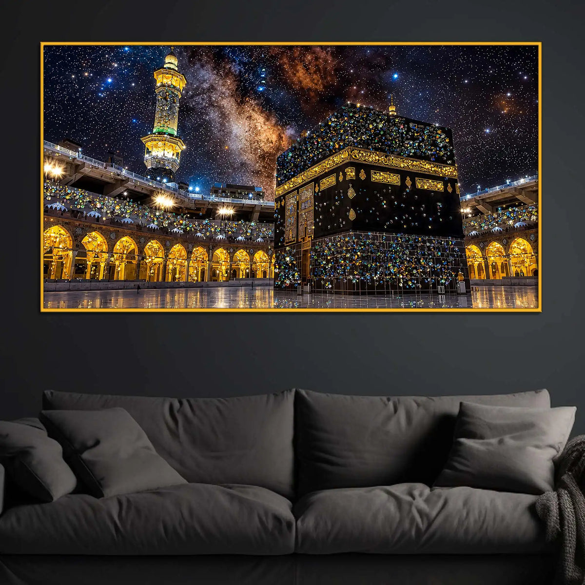 Holy Kaaba Floating Frame Crystal Wall Painting