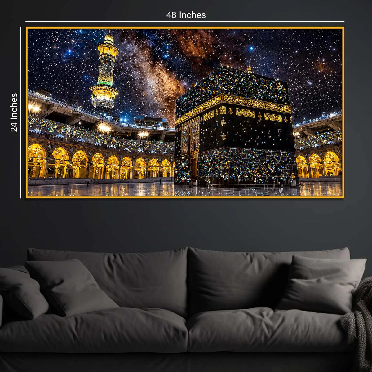 Holy Kaaba Floating Frame Crystal Wall Painting