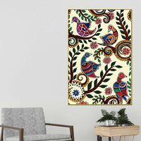 Indian Birds Canvas Painting | Nature Inspired Wall Decor & Gifting