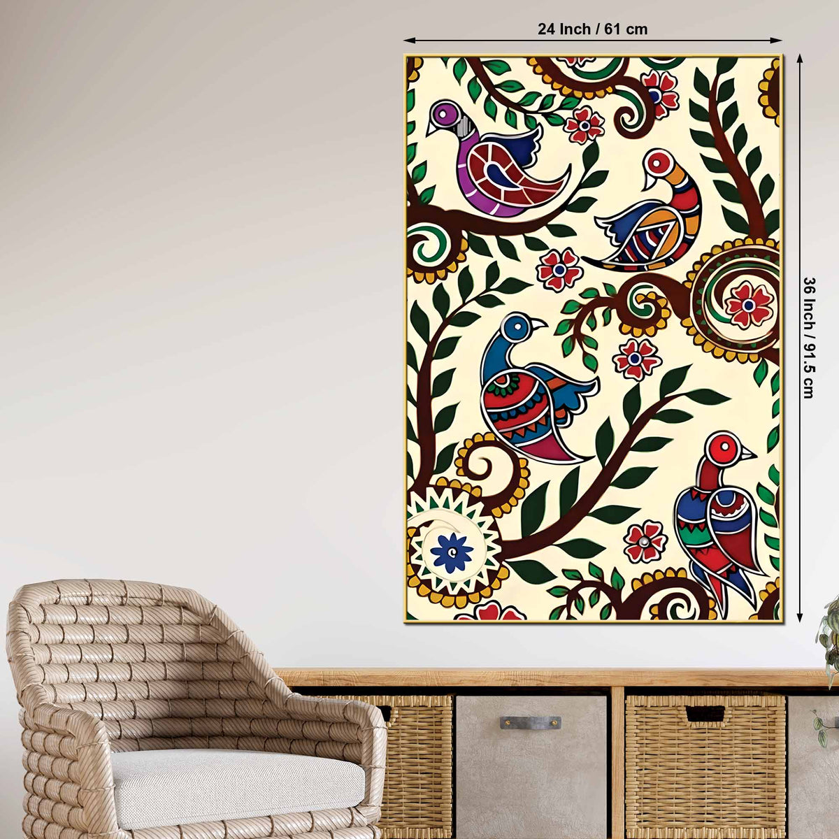 Indian Birds Canvas Painting | Nature Inspired Wall Decor & Gifting