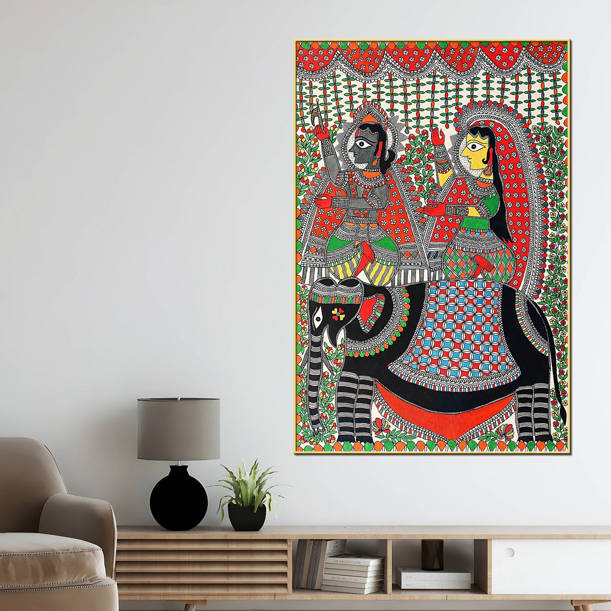 Indian Cultural Madhubani Canvas Painting