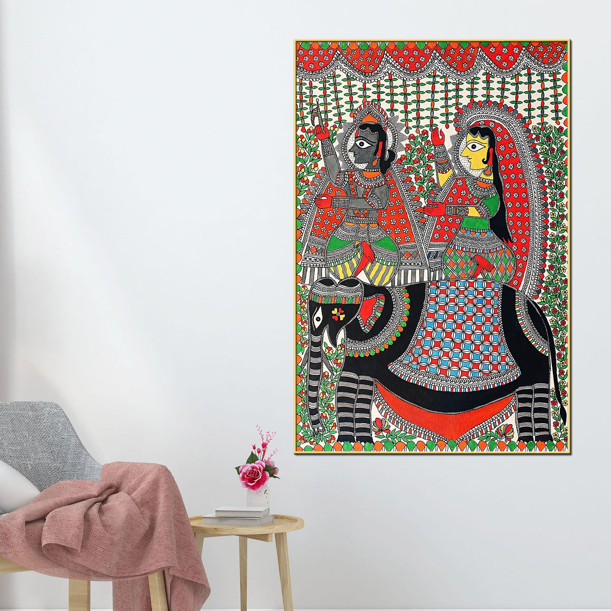 Indian Cultural Madhubani Canvas Painting